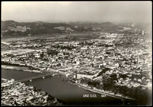 Ansichtskarte Linz Luftbild Fliegeraufnahme Luftaufnahme 1960