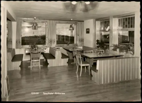 Ansichtskarte Schröcken Innenansicht Gastraum Sporthotel Körbersee 1963