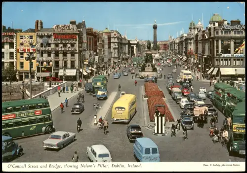 Dublin Baile Átha Cliath O'Connell Street   Bridge mit Nelson's Pillar 1966