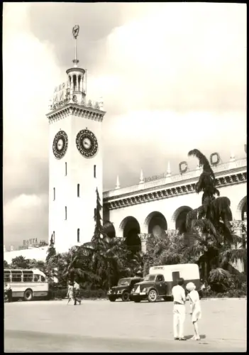 Postcard Sotschi Сочи | სოჭი Bahnhof 1979