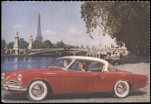 Ansichtskarte  Verkehr KFZ Auto Oldtimer aus ca. 50er Jahren (Paris) 2011