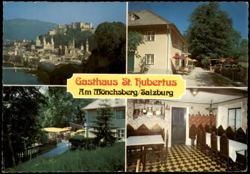 Ansichtskarte Salzburg Mehrbild-AK Gasthaus St. Hubertus Am Mönchsberg 1981