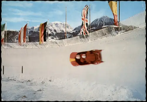 Ansichtskarte  Kunsteisrodel- und -Bobbahn am Königssee Wintersport Bob 1981