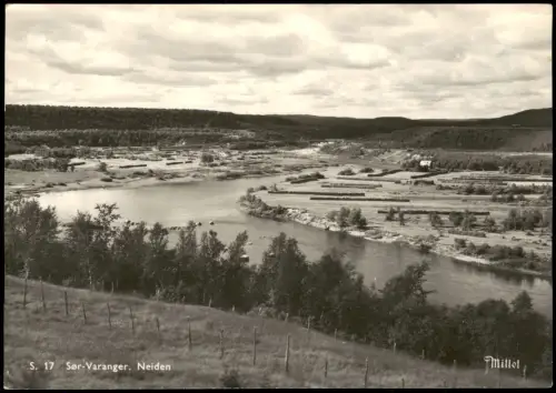 Postcard Norwegen Norge Norwegen NORGE Norway Sør-Varanger Neiden 1957
