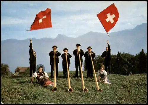 Hergiswil NW Alphornbläser Familie Martin Christen (Schweiz) 1980