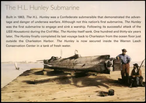 Postcard Charleston The H.L. Hunley Submarine (U-Boot USA Amerika) 2012