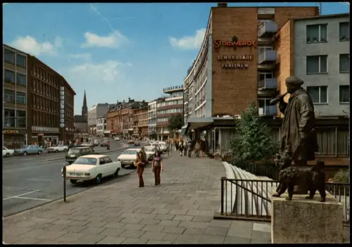 Ansichtskarte Bochum "Der Kuhhirte" in der Bongardstraße, Autos Verkehr 1975
