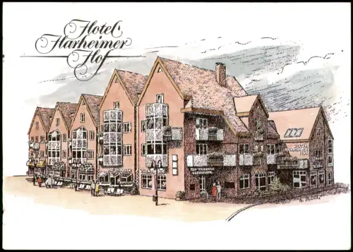 Frankfurt am Main Hotel Harheimer Hof  (Künstlerkarte) 1979