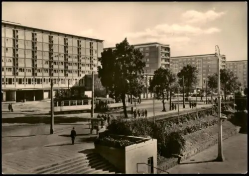 Zentrum-Chemnitz Straße der Nationen, Tram Straßenbahn, DDR AK 1964/1963