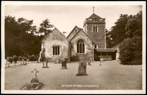 Postcard .Großbritannien STOKE POGES CHURCH Großbritannien 1955