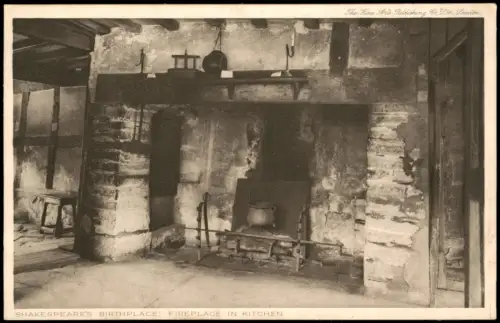 Stratford-upon-Avon Shakespeare´s House FIREPLACE IN KITCHEN 1920