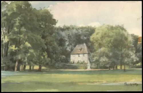 Weimar Goethes Gartenhaus Weimarer Park nach Aquarell Peter Woltze 1930