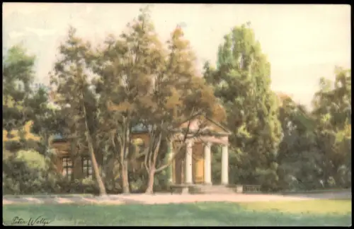 Weimar Römisches Haus Weimarer Park nach Aquarell von Peter Woltze 1930