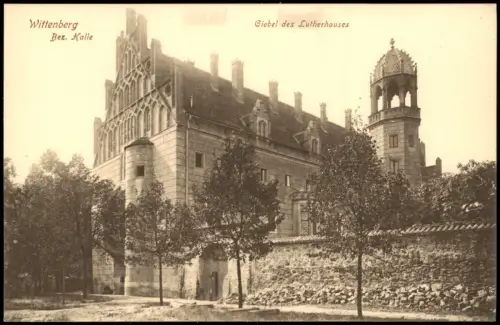 Ansichtskarte Lutherstadt Wittenberg Giebel des Lutherhauses 1915