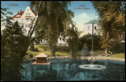 Ansichtskarte Grimma Partie in den Anlagen 1915