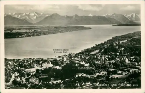 Ansichtskarte Starnberg Luftbild Seerestaurant Undosa Bad 1959
