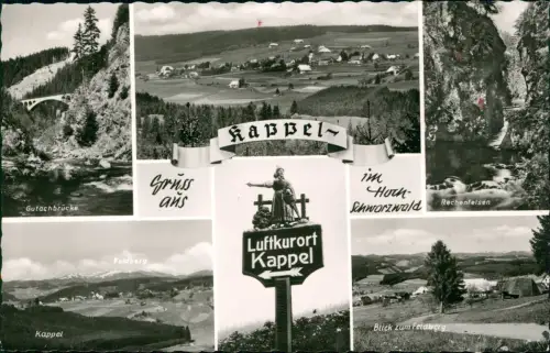 Ansichtskarte Kappel-Lenzkirch Gutachbrücke, Kappel, Wegweiser 1963