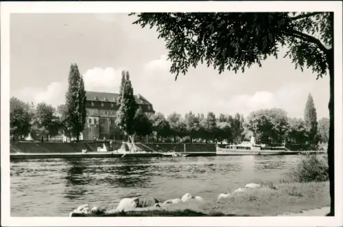 Ansichtskarte Offenbach (Main) Mainpartie mit Schloß 1954