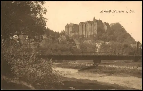 Ansichtskarte Nossen Stadt und Brücke 1915