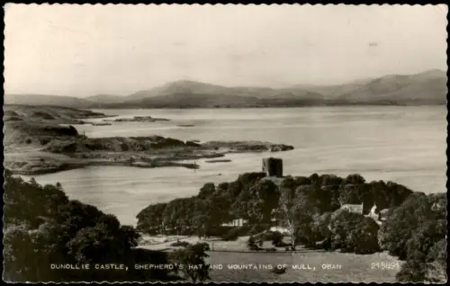 Oban Òban DUNOLLIE CASTLE SHEPHERD'S HAT AND MOUNTAINS OF MULL OBAN 1959