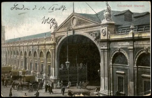 Postcard London Smithfield Market 1907