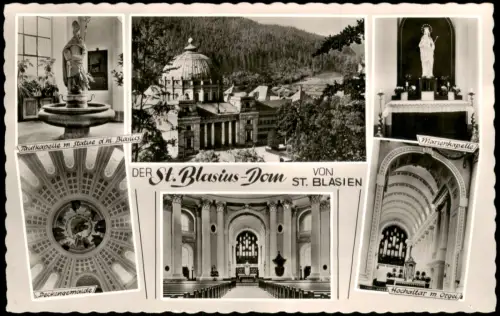 Ansichtskarte St. Blasien Mehrbildkarte mit Innen- u. Außenansichten 1955