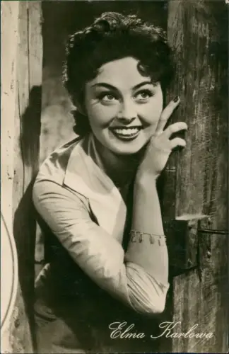 Ansichtskarte  Film Fernsehen Theater DDR: Schauspielerin Elma Karlowa 1957