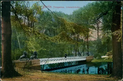 Ansichtskarte Tiergarten-Berlin Tiergarten, Löwenbrücke 1920