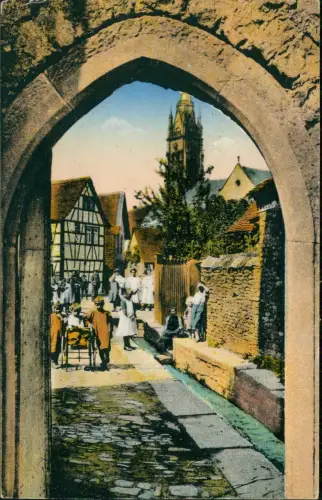 Ansichtskarte Langen (Hessen) Pförtchen am Stumpfen Turm (Bachgasse) 1925