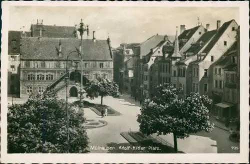 CPA Mülhausen Mulhouse Partie am Adolf-Hitler-Platz 1941