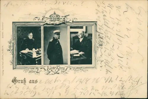 Ansichtskarte  Kaiser Wilhelm I. 3 Bild Alter Kurs 1898