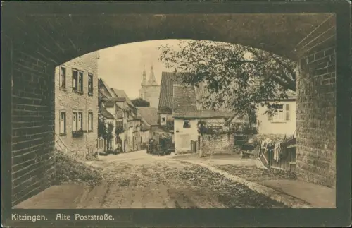 Ansichtskarte Kitzingen Alte Poststraße. 1916