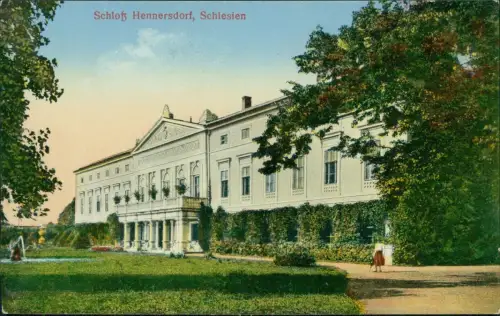 Hennersdorf (Schlesien) Henryków Lubanski Schloß Schlesien 1915