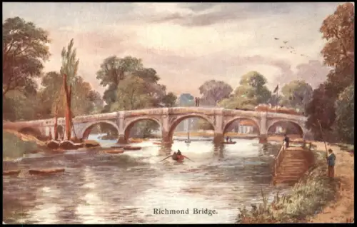 Postcard Richmond-London Richmond Bridge Ortsansicht (Town View) 1910