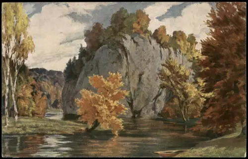 Ansichtskarte  Schwäbische Alb, Oberes Donautal, Künstlerkarte 1910