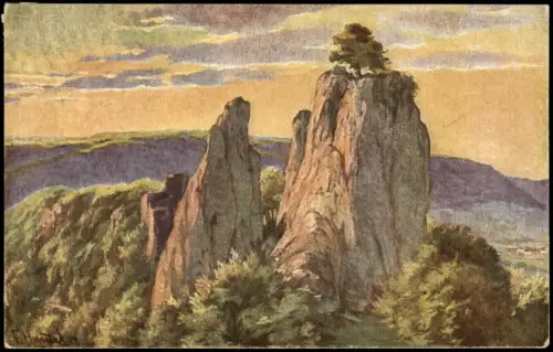 Ansichtskarte  Schwäbische Alb Künstlerkarte 1910