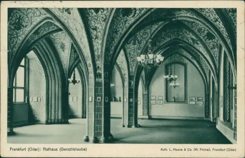 Ansichtskarte Frankfurt (Oder) Rathaus - Gerichtslaube 1930
