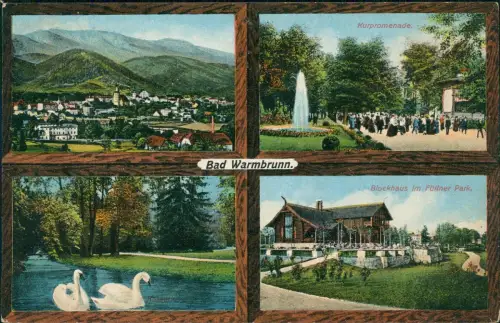 Bad Warmbrunn-Hirschberg (Schlesien) Jelenia Góra Kurpromenade. Blockhaus 1914