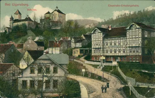 Ansichtskarte Elgersburg Schloss. Eisenbahn-Erholungsheim. 1908