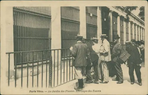 CPA Paris Vécu. Au Jardin des Plantes. Les Cages des Fauves 1909