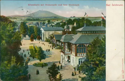 Postcard Bad Salzbrunn Szczawno-Zdrój Elisenhalle 1912