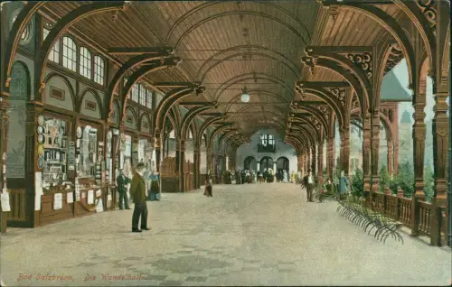 Postcard Bad Salzbrunn Szczawno-Zdrój Die Wandelhalle - Kiosk 1915