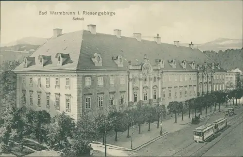 Bad Warmbrunn-Hirschberg (Schlesien)   Jelenia Góra Schloß Straßenbahn 1913