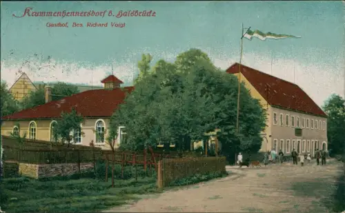 Ansichtskarte Krummenhennersdorf-Halsbrücke Gasthof 1924