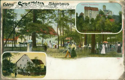 Ansichtskarte Frohburg 3 Bild Jägerhaus Streitwald 1909