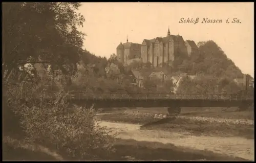 Ansichtskarte Nossen Stadt und Brücke 1915