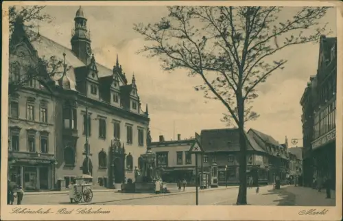 Ansichtskarte Schönebeck (Elbe) Markt Eisstand 1933