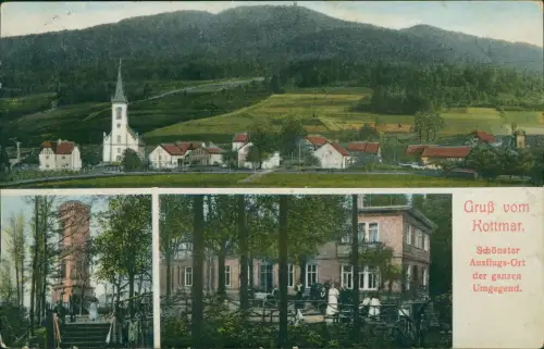 Ansichtskarte Kottmar 3 Bild Kottmar Stadt Gasthaus 1914