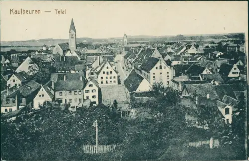 Ansichtskarte Kaufbeuren Stadt mit Straßenblick 1913