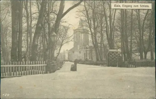 Postcard Biala Biała Podlaska Eingang zum Schloß im Winter 1916